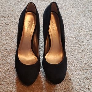 Black Sparkle Platform Heels